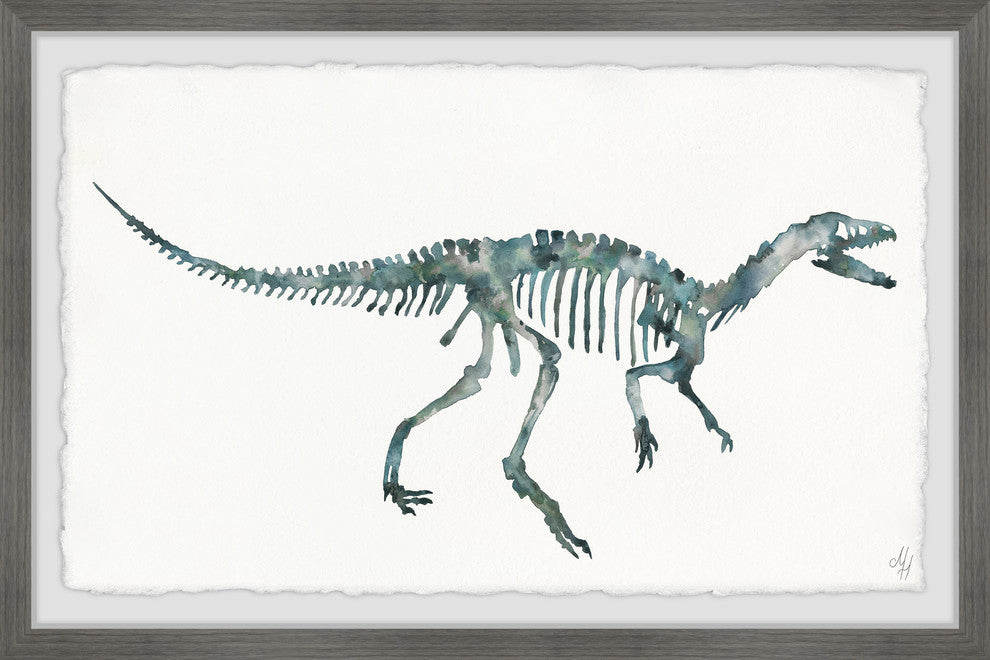 "Bluish Gray Skeleton" Framed Painting Print, 30"x20"