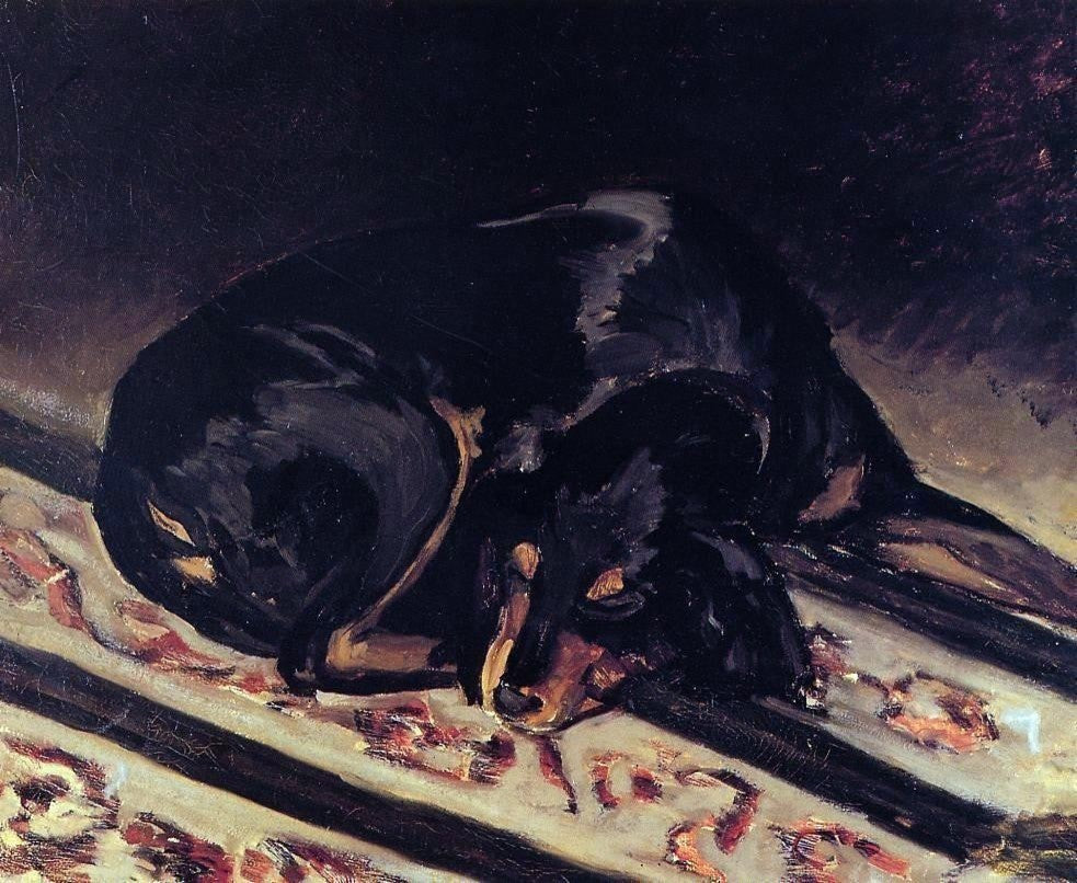 Jean Frederic Bazille The Dog Rita Asleep, 20"x25" Wall Decal