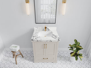 Boston 30" Single Sink Bath Vanity in Fine Grain 2" Viola Night