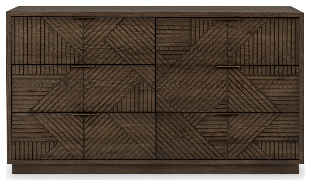 Santa Clara 6-Drawer Wood Dresser, Toasted Brown