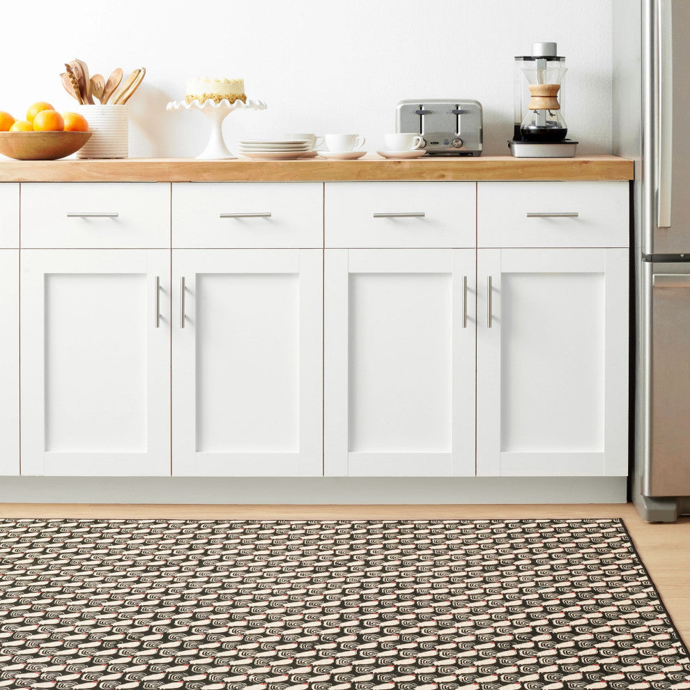 Frances Valentine x Dash & Albert Cockadoodledoo Multi Washable Rug, 2'6" x 8'
