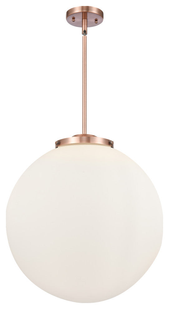 Beacon Pendant, Antique Copper, Matte White, Matte White