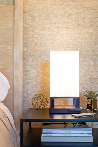 Brightech Maxwell Table, Nightstand, Desk & Table Lamp, Havanah Brown