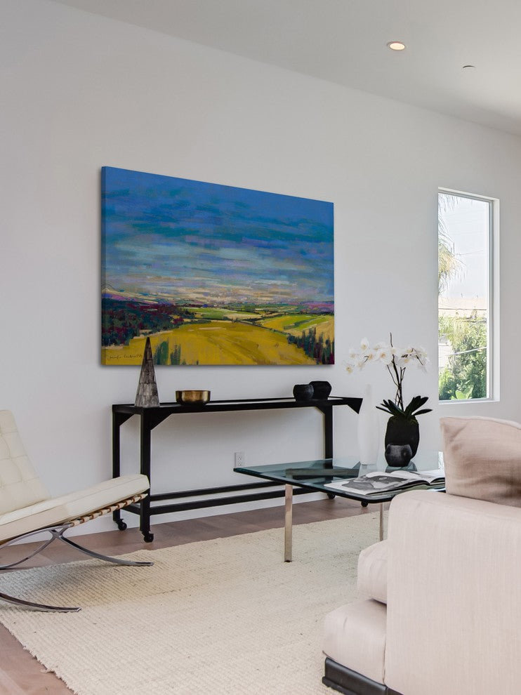 "Patchwork Fields XI" Painting Print on Wrapped Canvas, 36x24