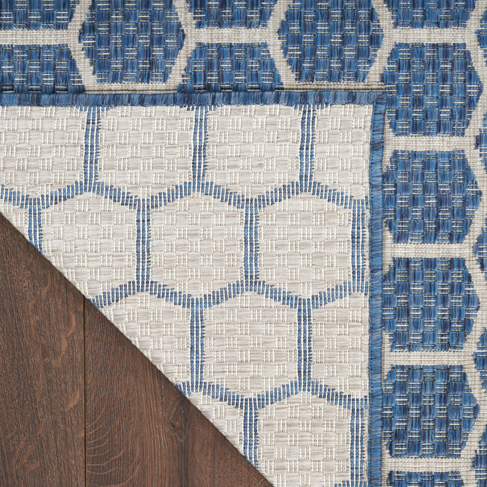 Nourison Twist Reversible 8' x 10' Blue Modern Rug