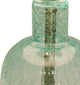 Teal Sea Table Lamp, Seafoam Blue Crackled Glass with Off-White Shade