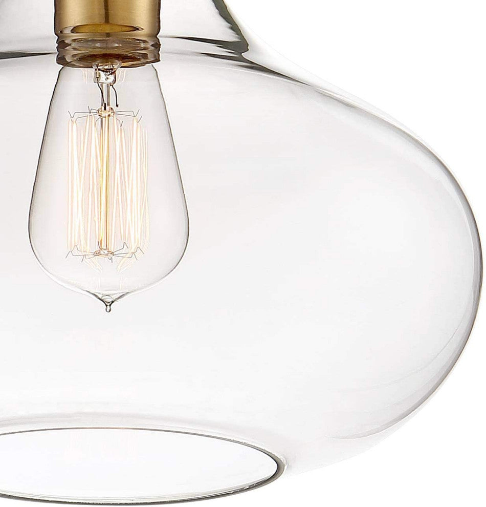 Mid Century Close to Ceiling Light Industrial Gold, Glass, Semi Flush Mount