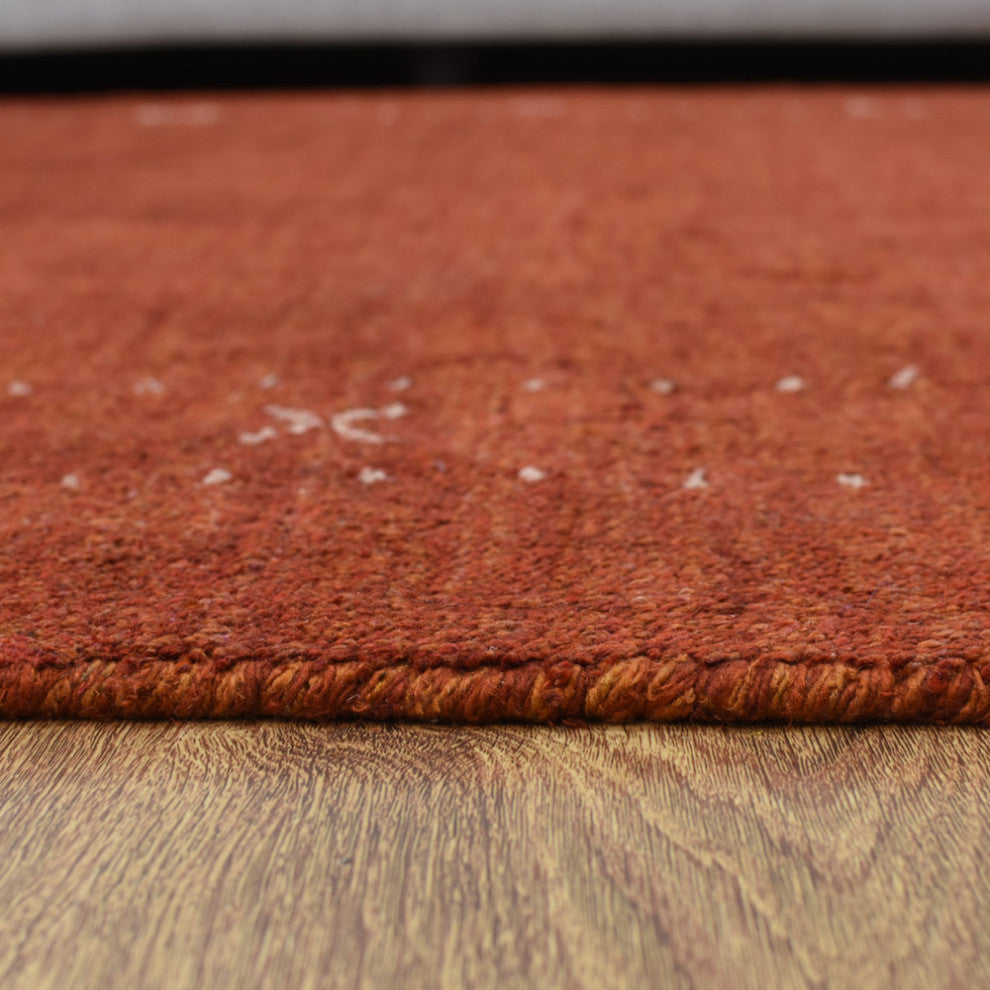 HAND KNOTTED LOOM SILK ECO-FRIENDLY AREA RUG -8'x10',Rectangle,Rust,Contemporary