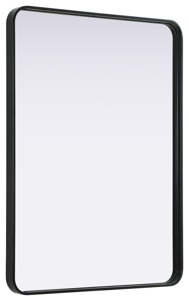 Home Living Contour Metal Rectangle Mirror 30x40, Black
