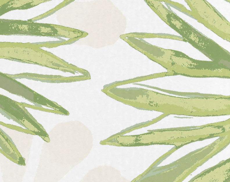 18"x30" Spike and Stamp, Floral Print Kitchen Towel, Green