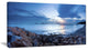"Blue Sea Sunset on Sandy Coastline" Seascape Wall Art, 40"x20"