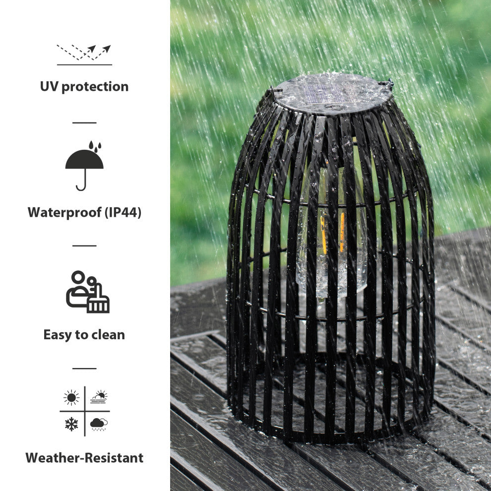 Metal Woven Solar Powered Hanging Lantern, 2-Piece Set