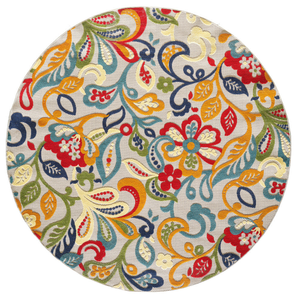 KAS Calla 6929 Ivory/Multi Leila Area Rug, 5'3"x7'