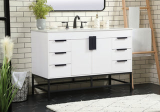 Home Living 22" Modern White-Light Bathroom Vanity