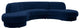 Rosa Velvet Upholstered 3-Piece Sectional, Navy