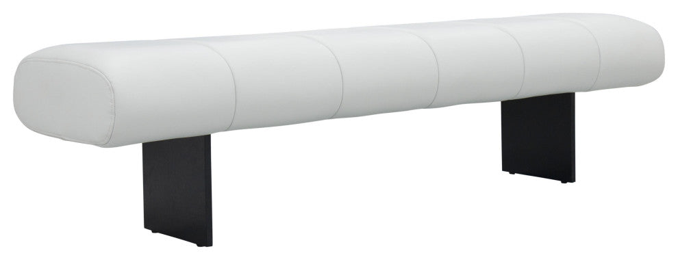 Karol Cream Vegan Leather Bench