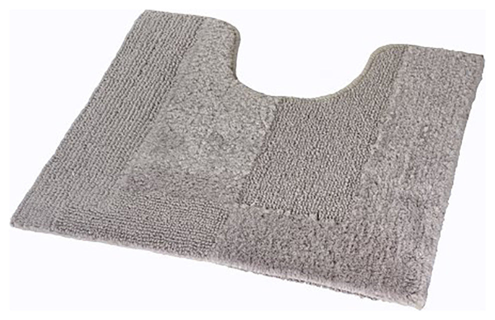 Silver Gray Thick Plush Reversible Cotton Bathroom Rug, Havanna, Pedestal