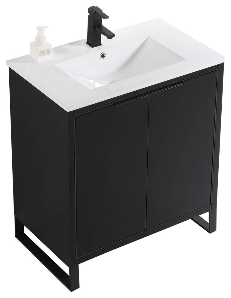 Fine Fixtures Opulence Collection Bathroom Vanity with White Ceramic Sink