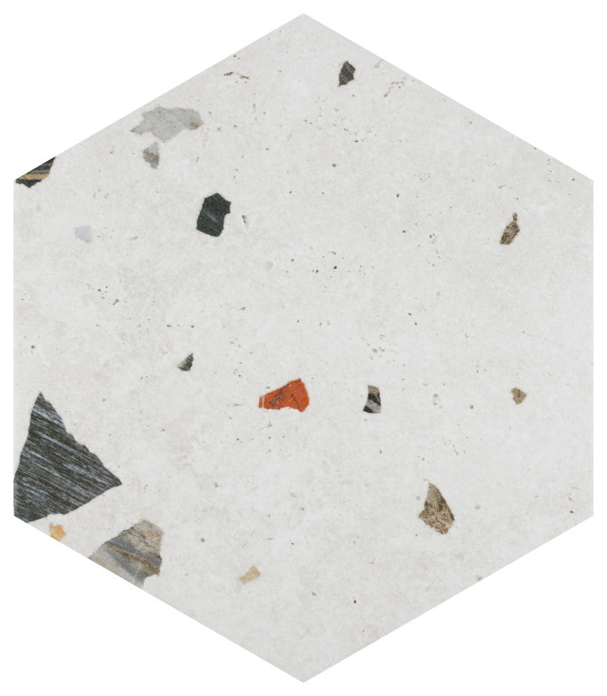 Sonar Hex White Porcelain Floor and Wall Tile