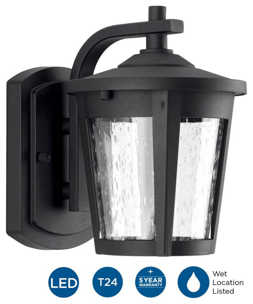 Progress Lighting 1-9W LED Outdoor Wall Lantern, Black