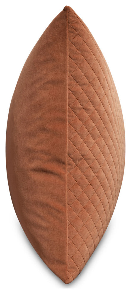 Gemma 21" Velvet Throw Pillow, Set of 2, Terracotta
