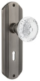 Deco Plate Double Dummy Crystal Meadows Knob, Antique Pewter, DECCME