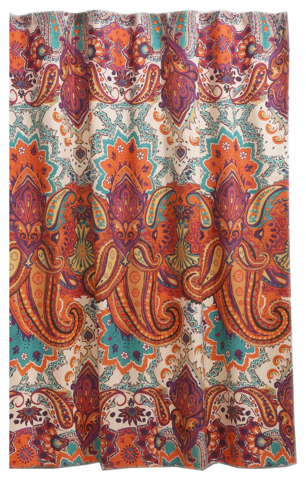 Greenland Home Nirvana Shower, Bath Curtain, 73" x 72", Purple