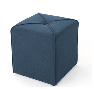 GDF Studio Tammy Fabric Square Ottoman, Navy Blue