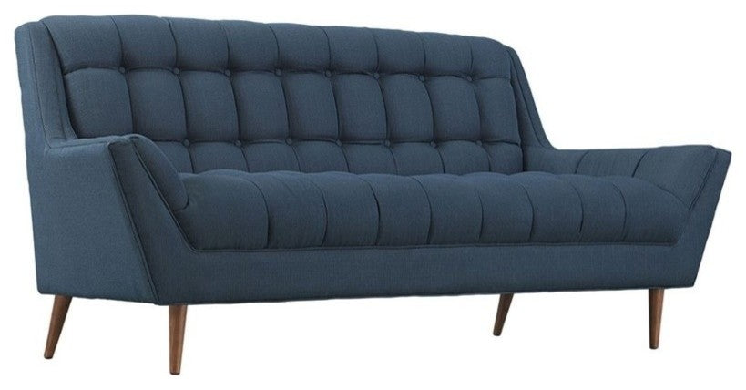 Modern Contemporary Fabric Loveseat , Navy, Fabric