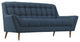 Modern Contemporary Fabric Loveseat , Navy, Fabric