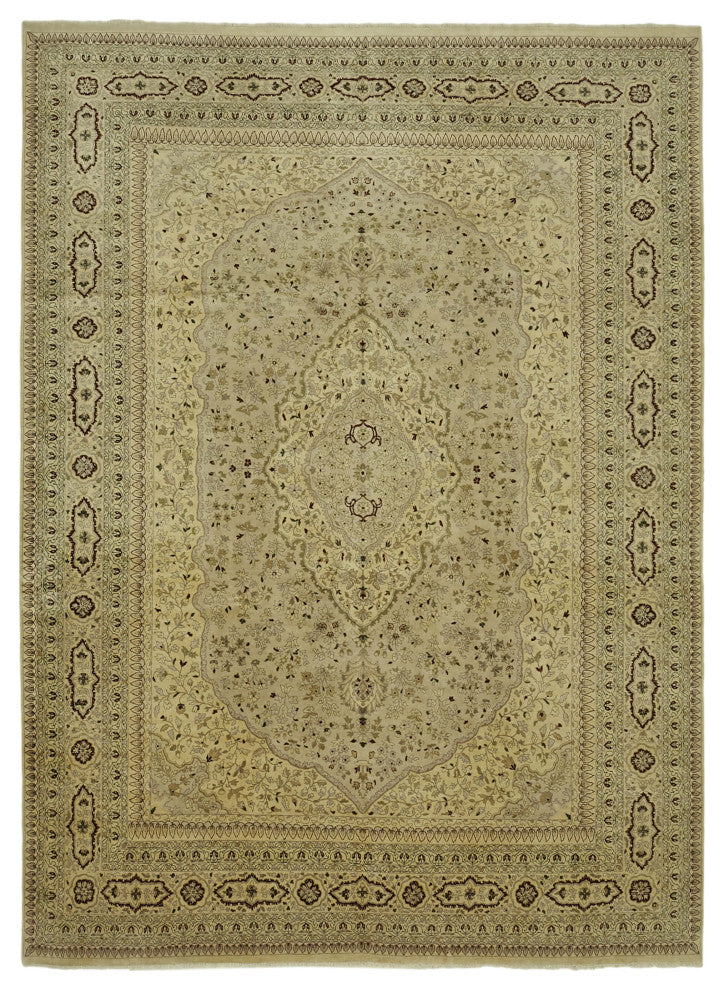 Rug N Carpet - Handmade Oriental 10' 1'' x 13' 9'' Wool Oushak Area Rug