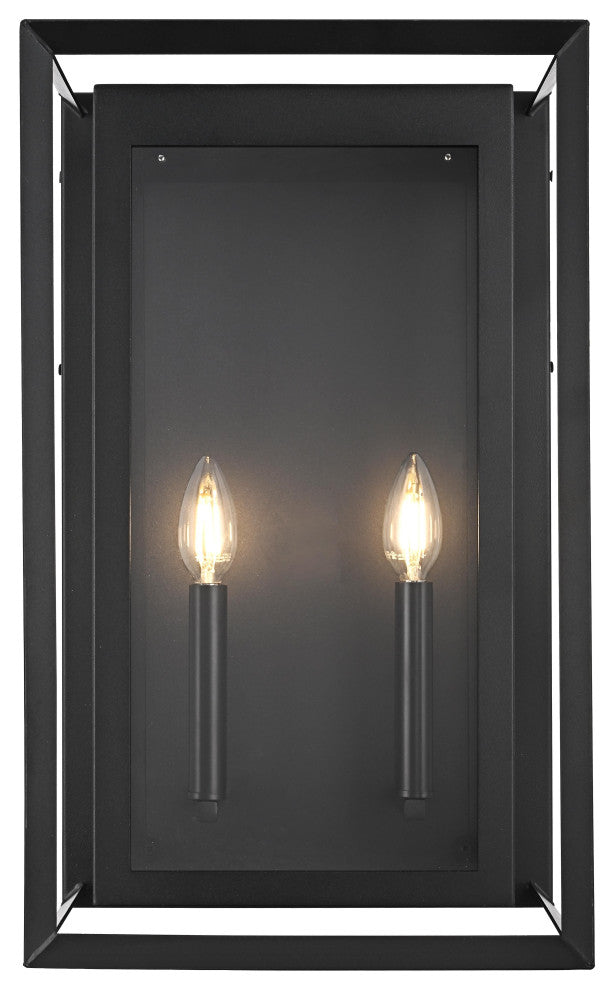 Home Living 12" Outdoor Wall Sconce, Black