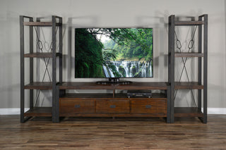 78" TV Stand Media Console Modern Rustic Industrial Cabinet