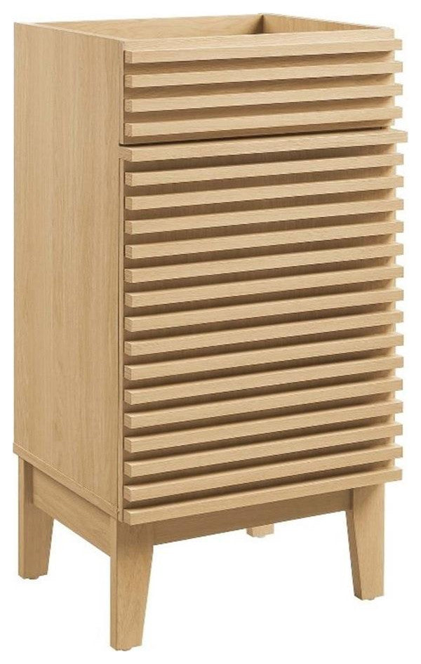 Modway Render 17" Particleboard and Laminate Bathroom Vanity Cabinet in Oak