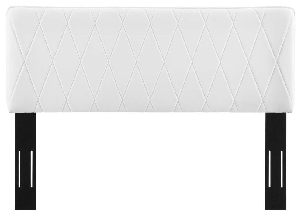 Headboard, Full Queen Size, Velvet, White, Modern Contemporary, Bedroom Master
