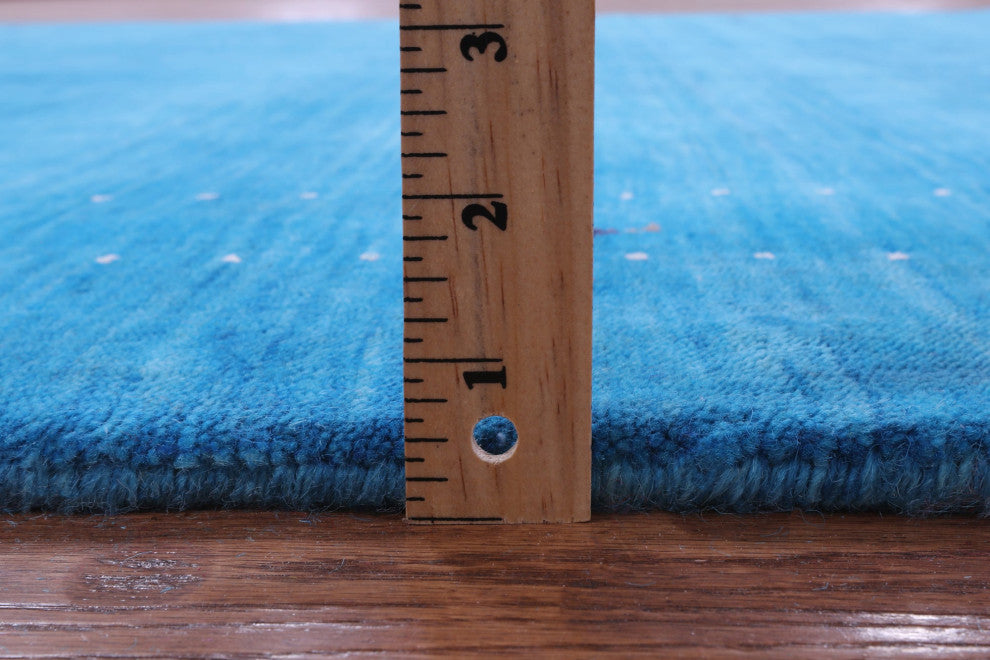 6' Square Persian Gabbeh Hand Knotted Wool Rug - Q15288