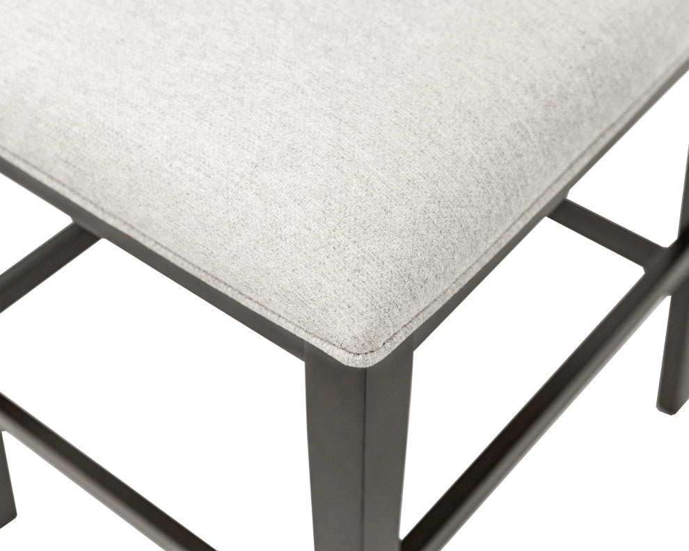 Modern Wood Rectangular Extension Kitchen Dining Table and 6-Chairs, Black