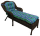 U-Shaped Outdoor Tufted Chaise Lounge Cushion, Pike Azure