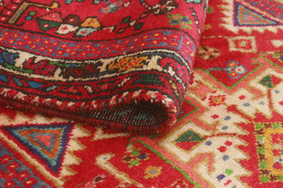 Fine Vintage Distressed Marland Red/Beige Runner, 2'8x10'7