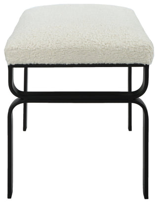 Uttermost Diverge White Shearling Small Bench