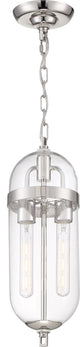 Nuvo Fathom 2-Light Incandescent Polished Nickel Clear Pendants
