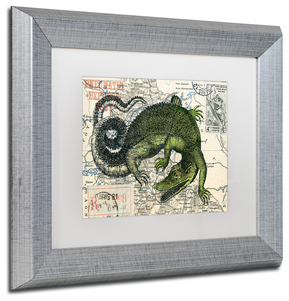 Nick Bantock 'Croc Map' Matted Framed Art, 14x11