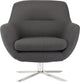 Greta Occassional Chair in Dark Grey Wool and Polished Stainless Base by Nuevo