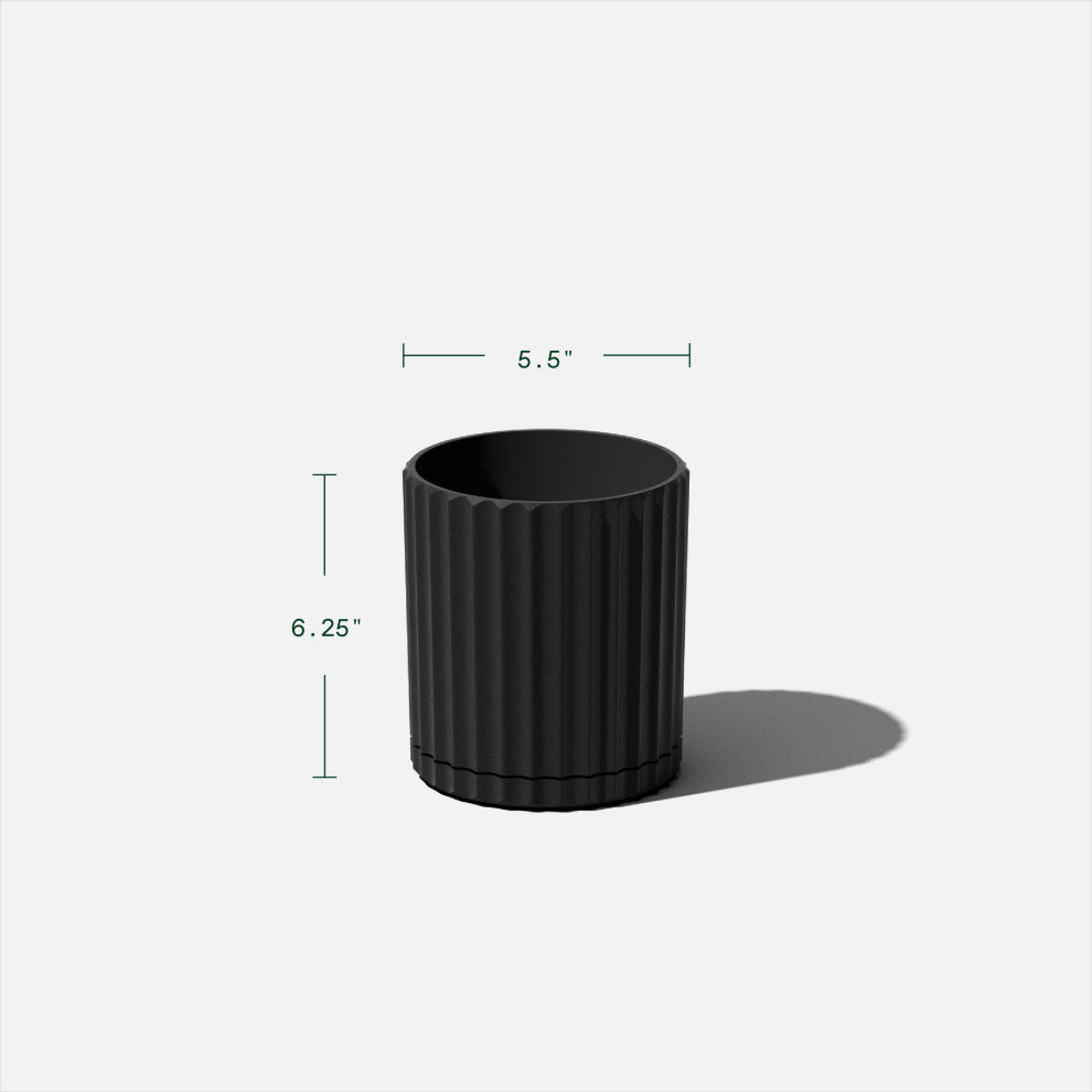 Veradek Demi Series Demi 6" Planter, Black, 6 Inch, 1 Pack