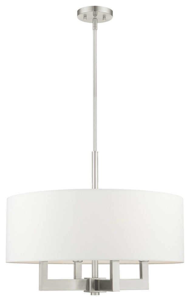 Livex Lighting Cresthaven 4 Light Brushed Nickel Chandelier
