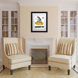 'Zippy Zebra' Matted Framed Canvas Art by Carla Martell