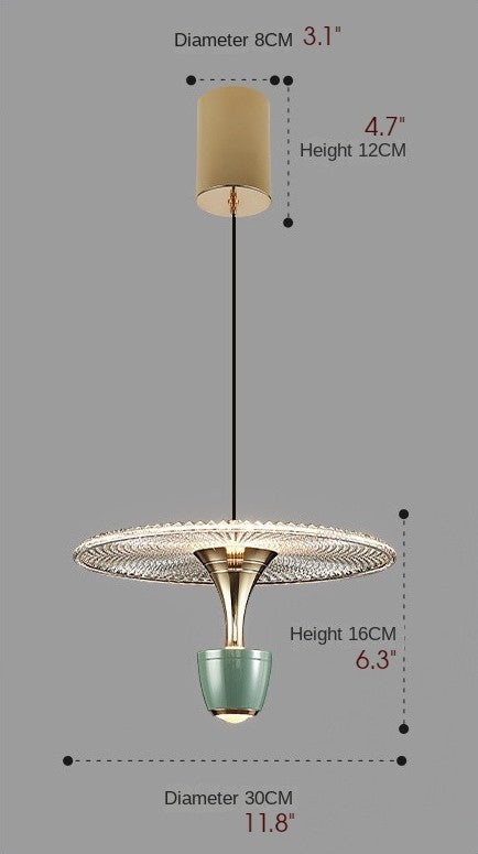 MIRODEMIÂ® Engelberg | Chandelier in the Shape of Art Flower Umbrella, Green, Warm Light