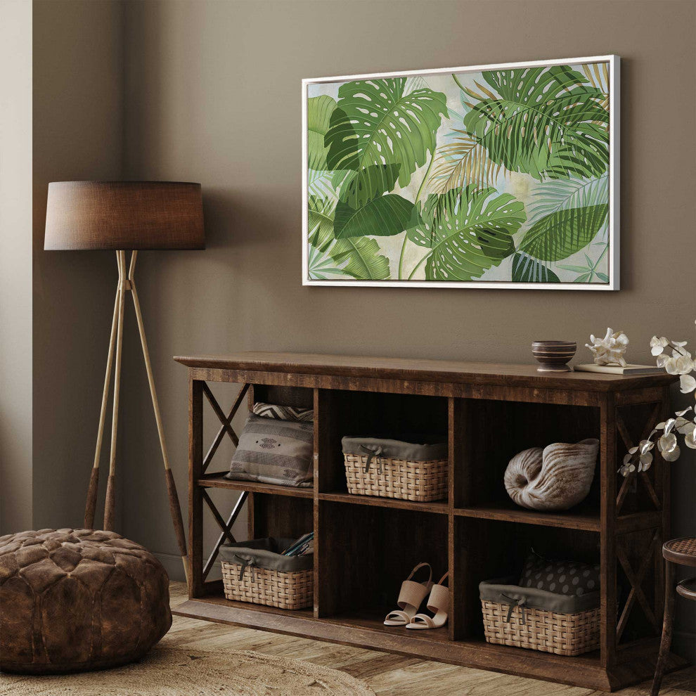 "Tropical Jade Oasis" - A Lush Botanical Accent