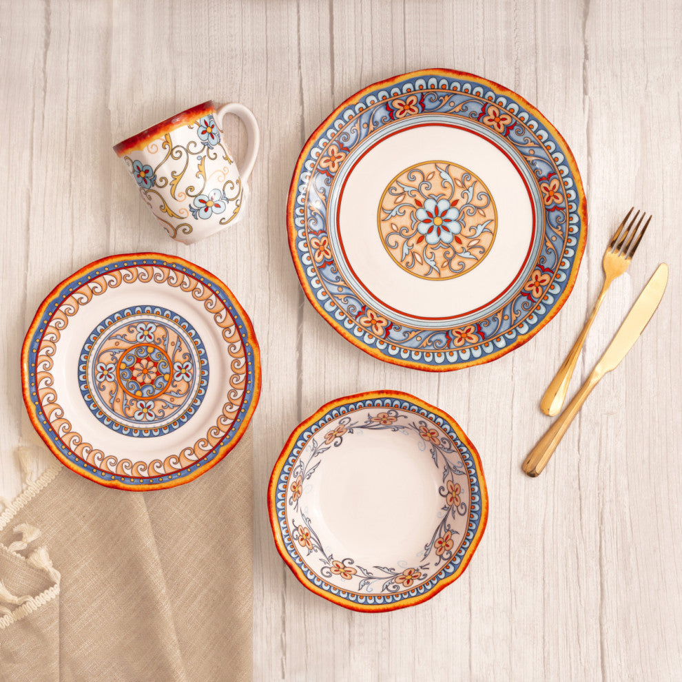 Duomo Italian Style Stoneware Dinnerware Set, Service for 4