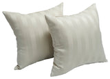 17" Jacquard Throw Pillows With Inserts, Set of 2, Shimmer Cream